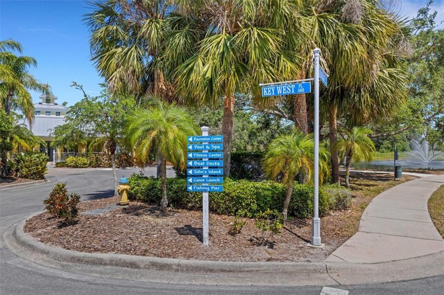 view of community sign