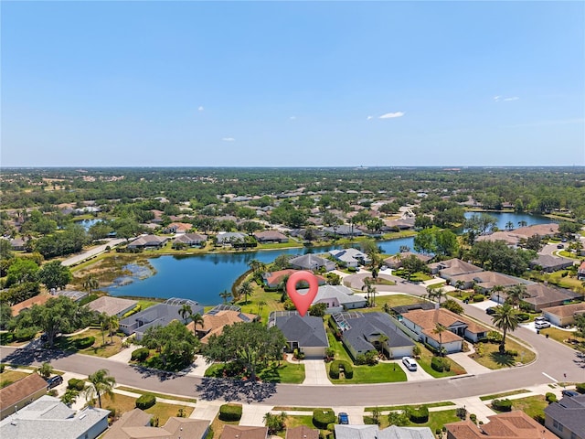 12014 Beeflower Dr, Lakewood Ranch, FL 34202 - bird's eye view with a water view and a residential view