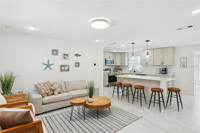 578-580 Companion Way, Longboat Key, FL 34228 - living area featuring recessed lighting and visible vents