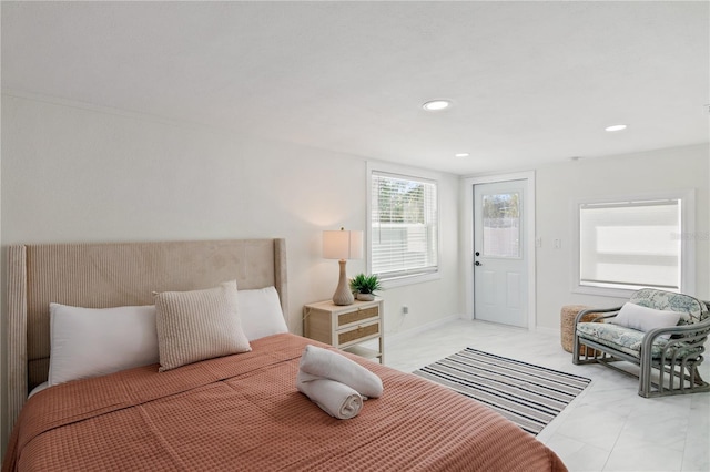 578-580 Companion Way, Longboat Key, FL 34228 - bedroom featuring recessed lighting, marble finish floor, and baseboards