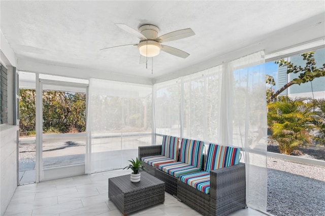 578-580 Companion Way, Longboat Key, FL 34228 - sunroom / solarium featuring outdoor lounge area and ceiling fan