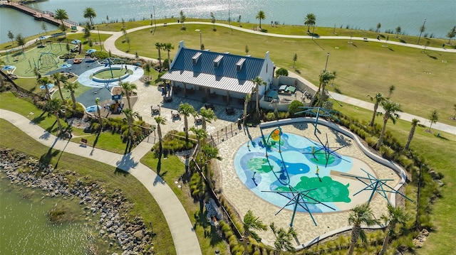 7889 Mainsail Ln, Sarasota, FL 34240 - aerial view of a nearby body of water and a pool area