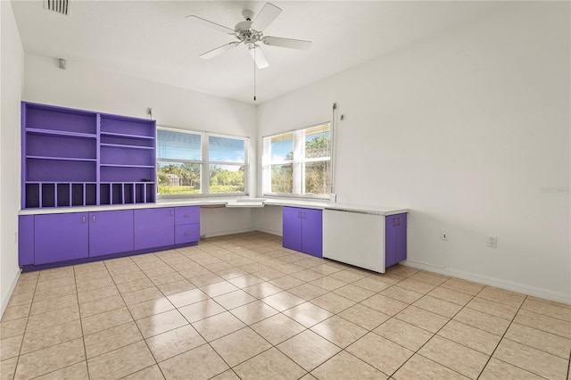 4180 Via Mirada, Sarasota, FL 34238 - empty room with ceiling fan, baseboards, and light tile patterned floors
