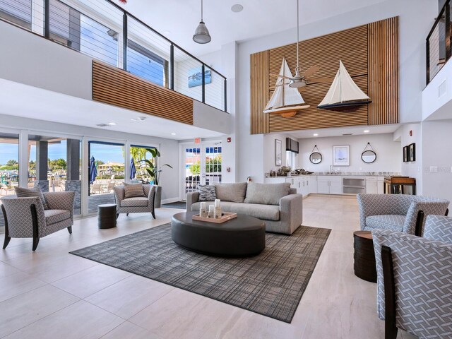 172 Sea Anchor Dr, Osprey, FL 34229 - living room with a high ceiling