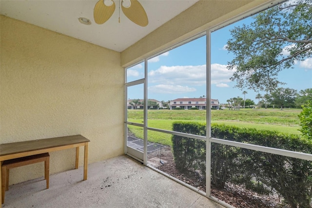 2353 Rosewood Ln, North Port, FL 34289 - unfurnished sunroom with a ceiling fan