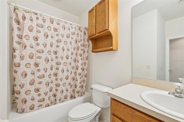 2353 Rosewood Ln, North Port, FL 34289 - bathroom with vanity, toilet, and shower / bath combination with curtain