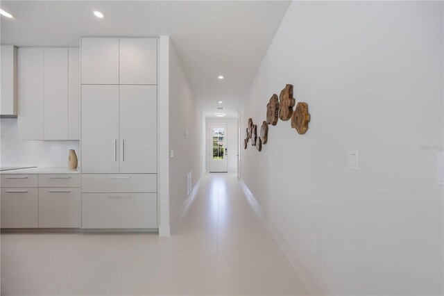 2596 Floyd St, Sarasota, FL 34239 - hall with recessed lighting and baseboards