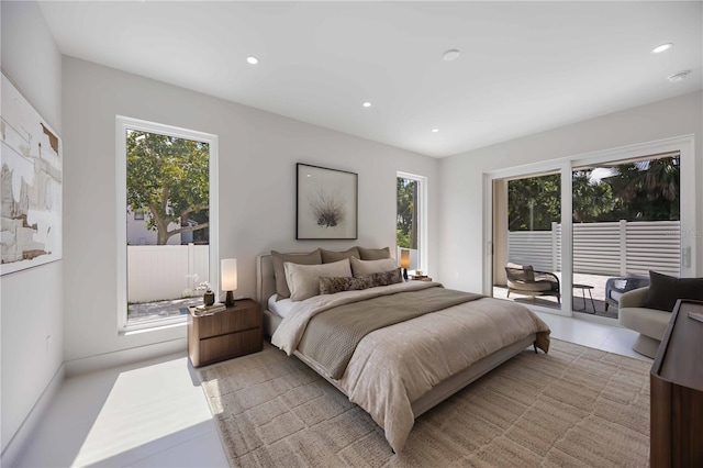 2596 Floyd St, Sarasota, FL 34239 - bedroom featuring access to outside, multiple windows, and recessed lighting