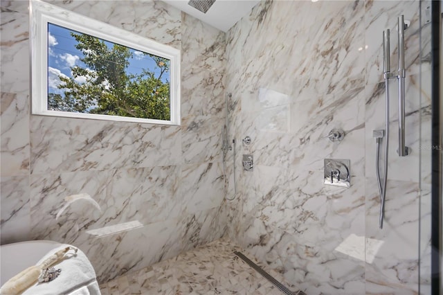 2596 Floyd St, Sarasota, FL 34239 - full bath with a marble finish shower and a tub