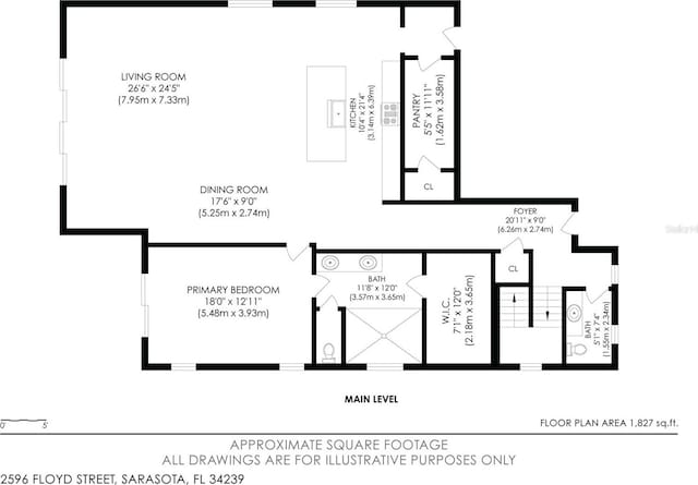 2596 Floyd St, Sarasota, FL 34239 - home floor plan
