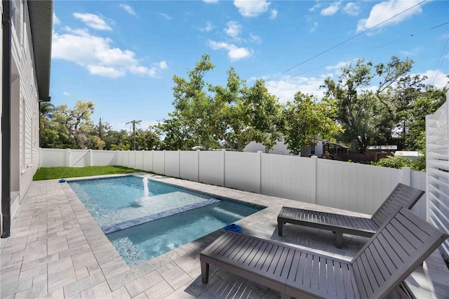 2596 Floyd St, Sarasota, FL 34239 - view of swimming pool with a fenced backyard, a patio area, and a pool with connected hot tub