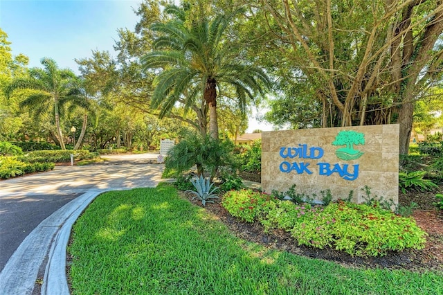 view of community sign