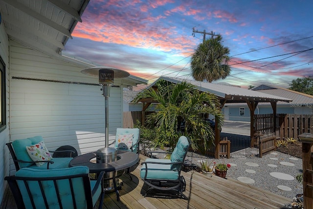 1814 6th Ave W, Bradenton, FL 34205 - deck at dusk with fence