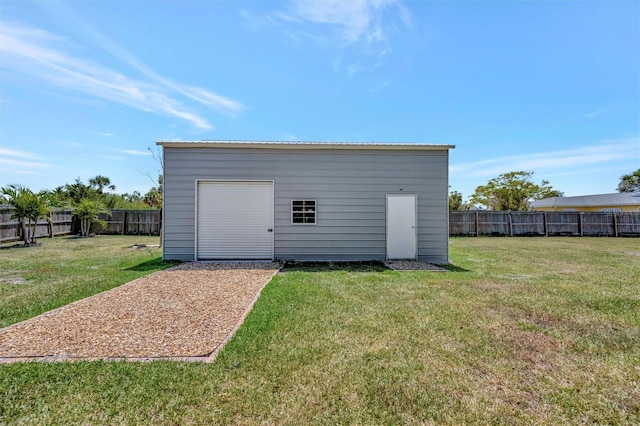 garage with fence