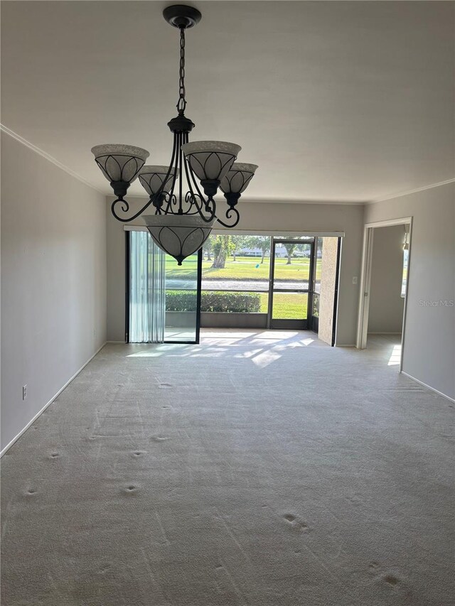 7050 Fairway Bend Ln Unit 167, Sarasota, FL 34243 - spare room with a chandelier and carpet floors