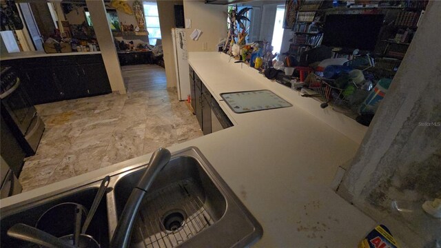 garage with a sink