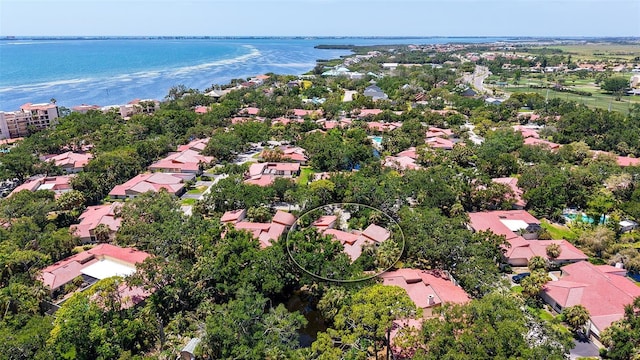 3605 Quail Hollow Ln, Bradenton, FL 34210 - drone / aerial view featuring a water view and a residential view