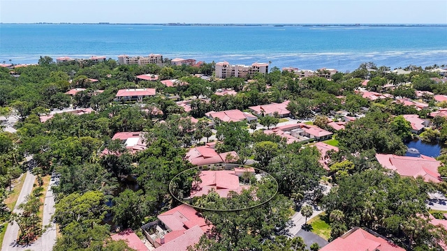 3605 Quail Hollow Ln, Bradenton, FL 34210 - birds eye view of property featuring a water view and a residential view