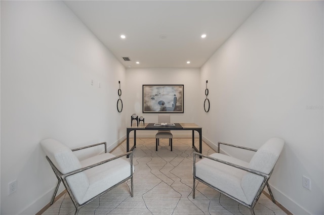 2590 Floyd St, Sarasota, FL 34239 - sitting room with baseboards, recessed lighting, and a desk