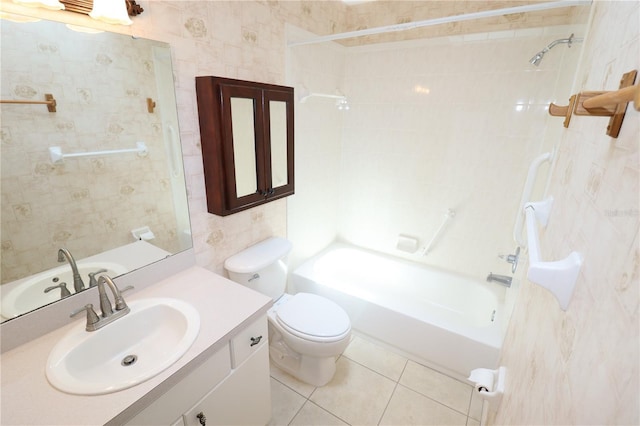 2521 Tamarind Dr, Edgewater, FL 32141 - bathroom featuring toilet, vanity,  shower combination, and tile patterned flooring