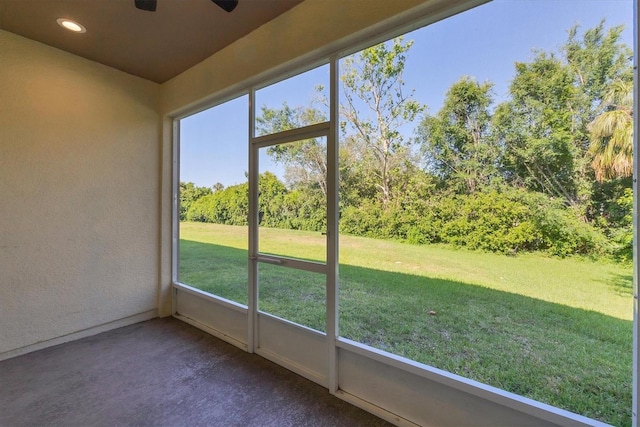 view of unfurnished sunroom