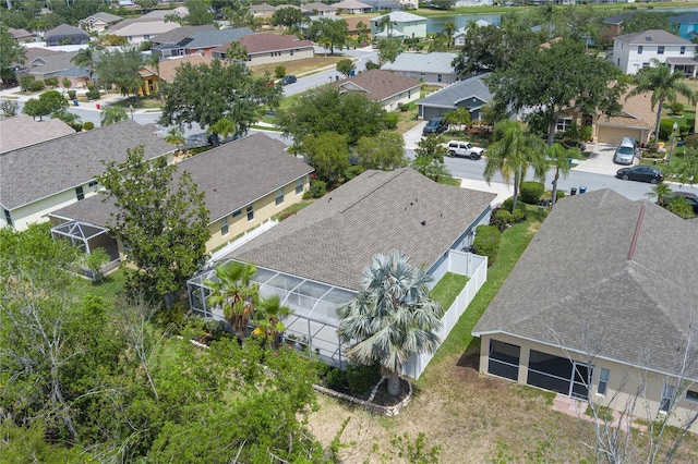 drone / aerial view with a residential view