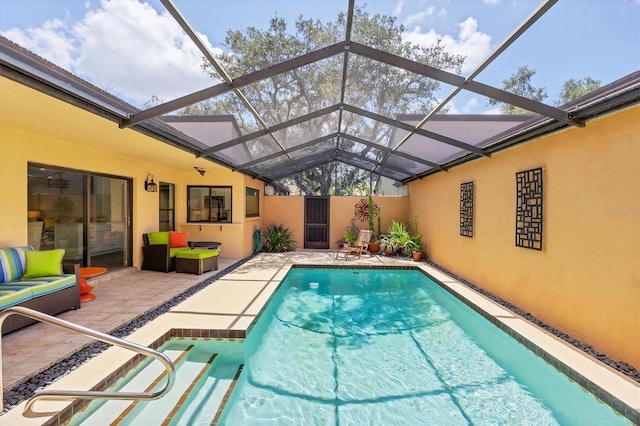 3955 Glen Oaks Manor Dr, Sarasota, FL 34232 - view of swimming pool with a patio and a lanai