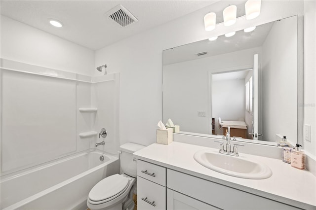 8545 Daybreak St, Sarasota, FL 34241 - full bathroom with visible vents, shower / bathing tub combination, toilet, and vanity