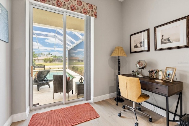 9012 Province St, Sarasota, FL 34240 - office space with baseboards and wood finished floors