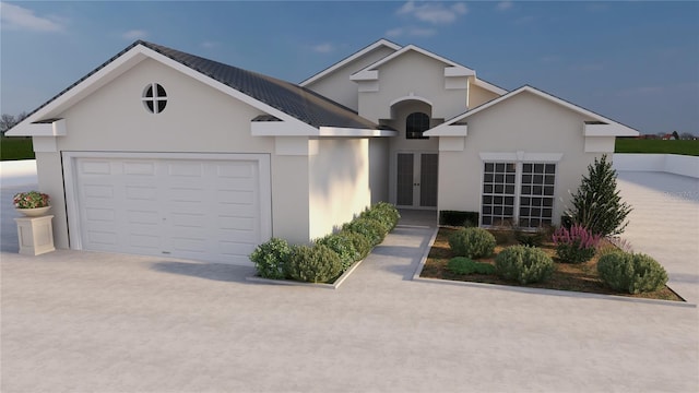 12535 Estrella Blvd, Punta Gorda, FL 33955 - ranch-style home featuring an attached garage, driveway, french doors, and stucco siding