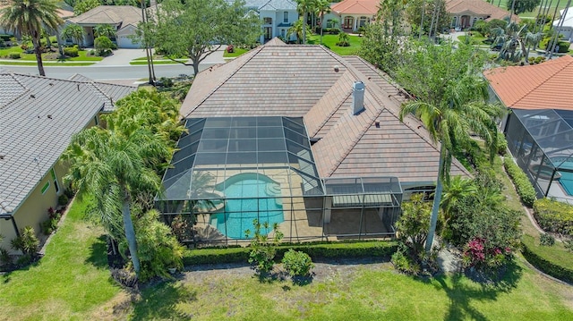 aerial view with a residential view