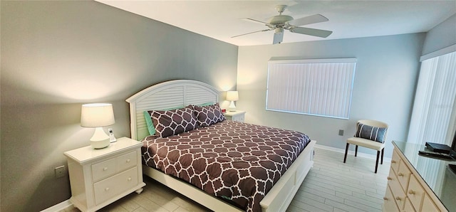 4415 45th Ave W Unit 203, Bradenton, FL 34210 - bedroom featuring baseboards, ceiling fan, and light wood finished floors