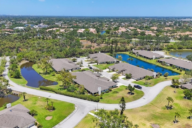 7374 Royal Birkdale Dr Unit 15D, Sarasota, FL 34238 - drone / aerial view featuring a water view and a residential view