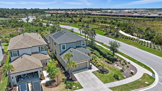 drone / aerial view with a residential view