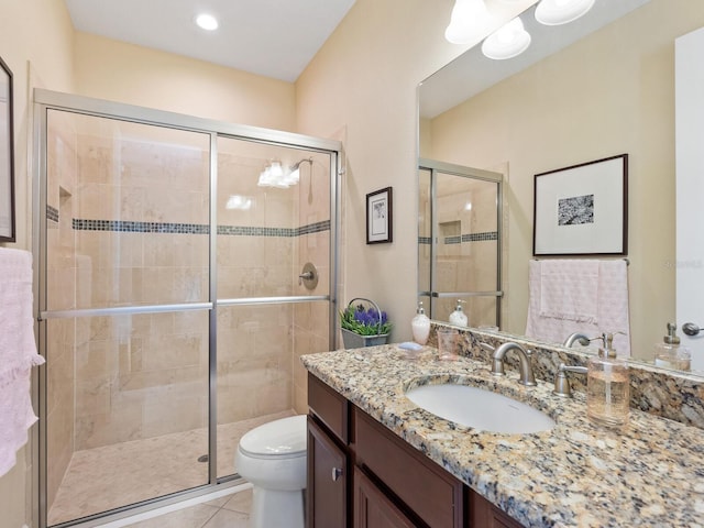 2525 Vaccaro Dr, Sarasota, FL 34231 - full bath featuring vanity, a shower stall, and toilet