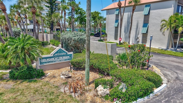 view of community sign