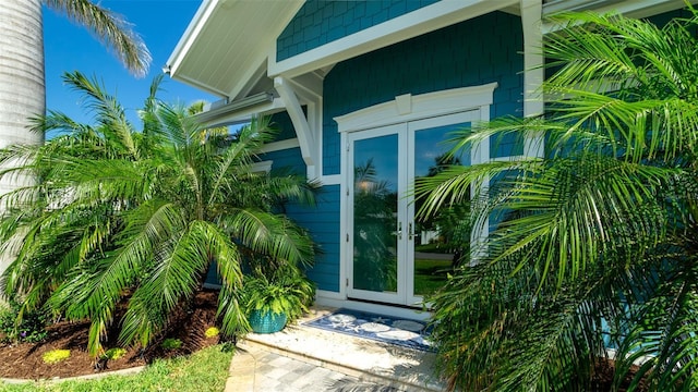 property entrance with french doors