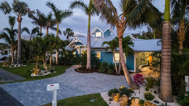 view of front of home with metal roof