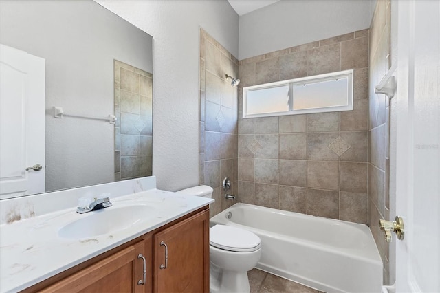 full bath with vanity, toilet, and bathtub / shower combination