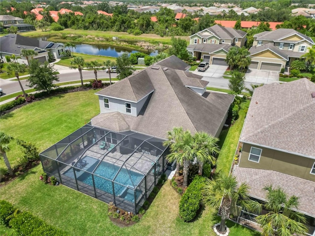 5978 Anise Dr, Sarasota, FL 34238 - bird's eye view with a water view and a residential view