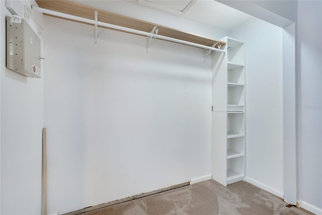walk in closet featuring carpet