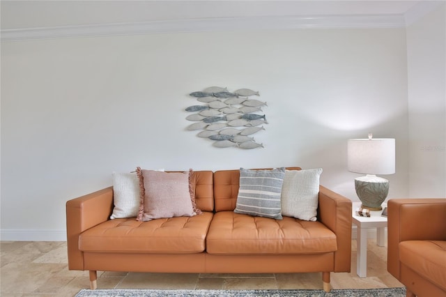 10108 Kingfisher Rd E, Bradenton, FL 34209 - living area featuring ornamental molding and baseboards