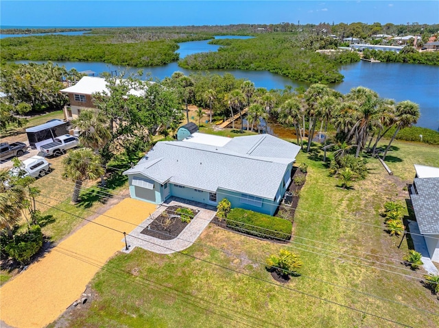1680 Lemon Bay Dr, Venice, FL 34293 - view from above of property with a large body of water