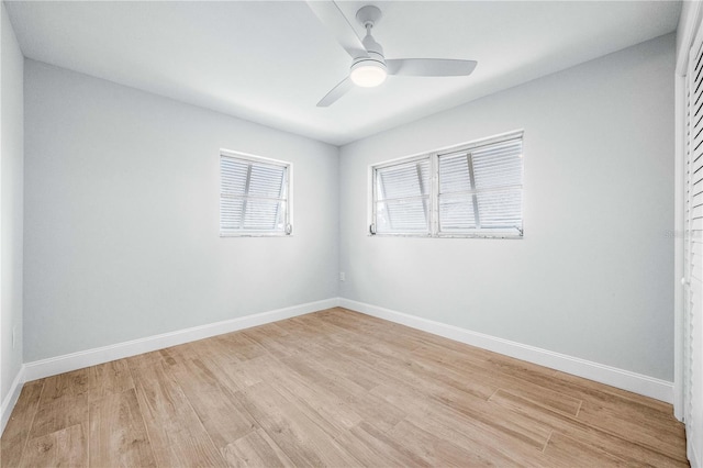 1680 Lemon Bay Dr, Venice, FL 34293 - spare room with light wood finished floors, baseboards, and ceiling fan