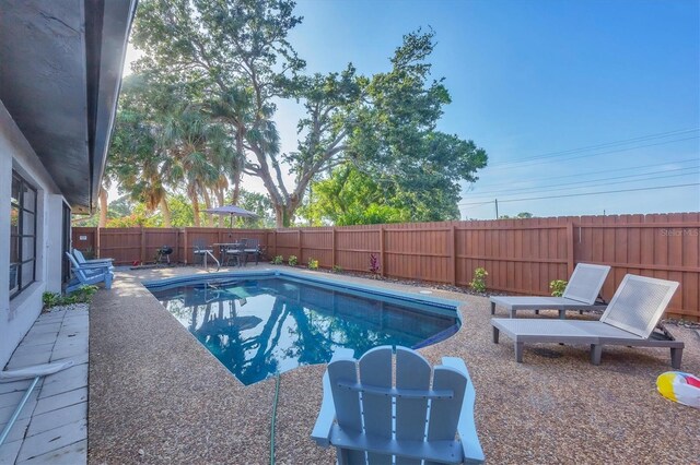 2301 Cass St, Sarasota, FL 34231 - view of swimming pool featuring a fenced backyard, a fenced in pool, and a patio area