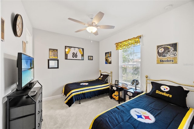 10819 Wicker Park Pl, Palmetto, FL 34221 - carpeted bedroom with a ceiling fan and baseboards