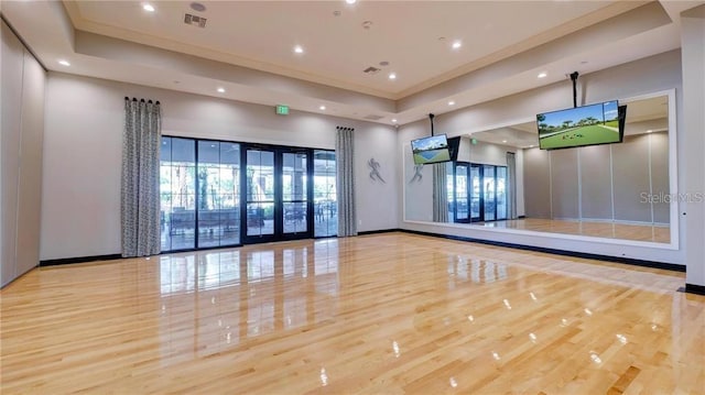 10819 Wicker Park Pl, Palmetto, FL 34221 - interior space featuring recessed lighting, wood finished floors, and a tray ceiling