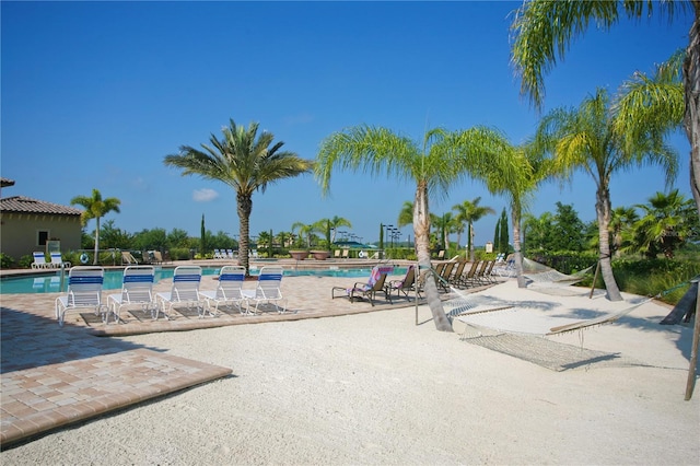 pool featuring a patio area