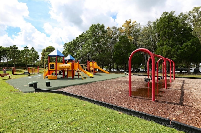 community play area featuring fence
