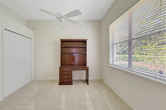 4730 Old Farm Rd, Sarasota, FL 34233 - unfurnished bedroom featuring baseboards, a ceiling fan, carpet, and a closet